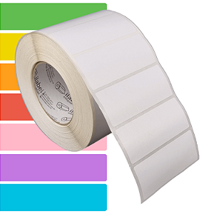 Etiqueta adesiva 100x40mm 10x4cm Couche p/ Zebra ZT230 S4M ZT410 - Rolo c/ 2094 (90m) Tubete 3 polegadas