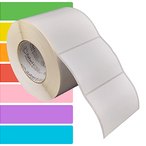 Etiqueta adesiva 100x75mm 10x7,5cm Couche p/ Zebra ZT230 S4M ZT410 - Rolo c/ 1155 (90m) Tubete 3 polegadas