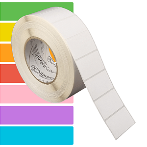 Etiqueta adesiva 50x30mm 5x3cm (1 coluna) Couche p/ Zebra ZT230 S4M ZT410 Rolo c/ 2727 (90m) Tubete 3 polegadas