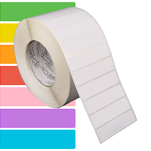 Etiqueta adesiva 80x20mm 8x2cm Couche p/ Zebra ZT230 S4M ZT410 - Rolo c/ 3912 (90m) Tubete 3 polegadas