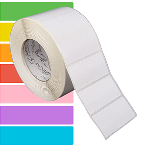 Etiqueta adesiva 80x40mm 8x4cm Couche p/ Zebra ZT230 S4M ZT410 - Rolo c/ 2094 (90m) Tubete 3 polegadas