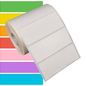 Etiqueta adesiva 90x35mm 9x3,5cm Couche p/ Zebra ZT230 S4M ZT410 - Rolo c/ 2368 (90m) Tubete 3 polegadas