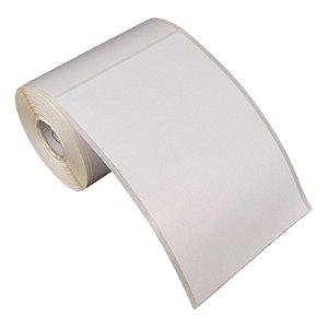Etiqueta adesiva 100x150mm 10x15cm Poliéster branco brilho p/ Zebra Argox Elgin - Rolo c/ 200 (30m)