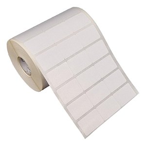 Etiqueta adesiva 33x21mm 3,3x2,1cm (3 colunas s/ espaçamento) Poliéster branco brilho Zebra Argox Elgin Rolo c/ 3750 30m
