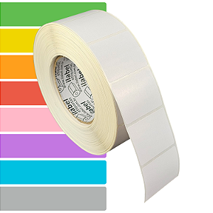 Etiqueta adesiva 50x40mm 5x4cm (1 coluna) Couche p/ Zebra ZT230 S4M ZT410 - Rolo c/ 90m Tubete 3 polegadas