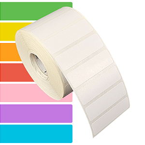 Etiqueta adesiva 50x15mm 5x1,5cm (1 coluna) Couche p/ Zebra Argox Elgin - Rolo c/ 1666 (30m)