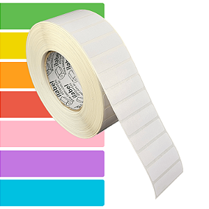 Etiqueta adesiva 50x15mm 5x1,5cm (1 coluna) Couche p/ Zebra ZT230 S4M ZT410 - Rolo c/ 90m Tubete 3 polegadas