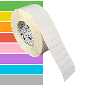 Etiqueta adesiva 50x15mm 5x1,5cm (1 coluna) Couche p/ Zebra ZT230 S4M ZT410 - Rolo c/ 90m Tubete 3 polegadas