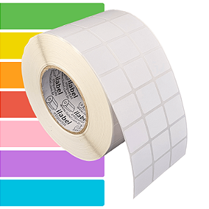 Etiqueta adesiva 30x25mm 3x2,5cm (3 colunas) Couche p/ Zebra ZT230 S4M ZT410 - Rolo c/ 90m Tubete 3 polegadas