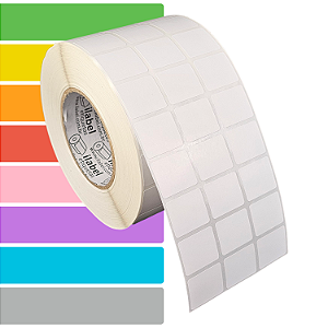Etiqueta adesiva 30x25mm 3x2,5cm (3 colunas) Couche p/ Zebra ZT230 S4M ZT410 - Rolo c/ 90m Tubete 3 polegadas