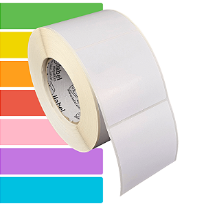 Etiqueta adesiva 80x80mm 8x8cm Couche p/ Zebra ZT230 S4M ZT410 - Rolo c/ 1083 (90m) Tubete 3 polegadas