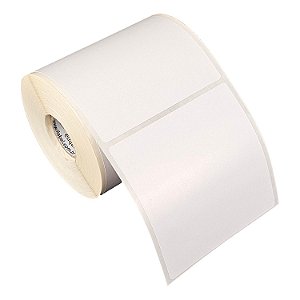 Etiqueta adesiva 80x80mm 8x8cm Poliéster branco brilho p/ Zebra Argox Elgin - Rolo c/ 361 (30m)