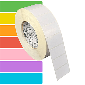 Etiqueta adesiva 45x25mm 4,5x2,5cm (1 coluna) BOPP p/ Zebra ZT230 S4M ZT410 - Rolo c/ 90m Tubete 3 polegadas
