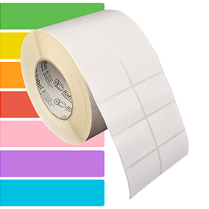 Etiqueta adesiva 50x35mm 5x3,5cm (2 colunas) BOPP p/ congelados Zebra ZT230 S4M ZT410 Rolo 90m Tubete 3 pol
