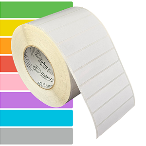 Etiqueta adesiva 100x20mm 10x2cm Couche p/ Zebra ZT230 S4M ZT410 - Rolo c/ 3912 (90m) Tubete 3 polegadas