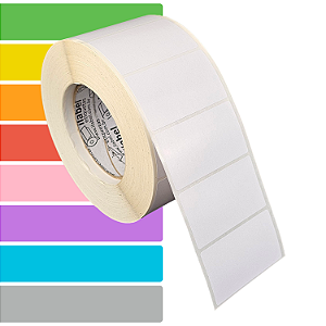 Etiqueta adesiva 70x40mm 7x4cm Couche p/ Zebra ZT230 S4M ZT410 - Rolo c/ 2094 (90m) Tubete 3 polegadas