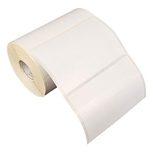 Etiqueta adesiva 100x65mm 10x6,5cm Poliéster branco brilho p/ Zebra Argox Elgin - Rolo c/ 441 (30m)
