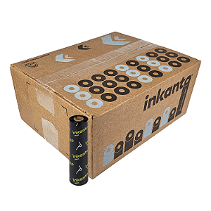 Ribbon 110x74 Cera Armor Inkanto AWR1 Externo para etiqueta Couché 1/2 pol para Zebra Argox Elgin - Caixa c/ 48 unidades