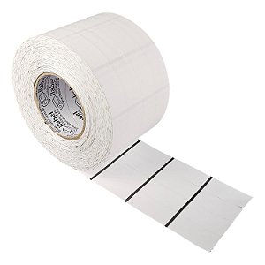 Etiqueta de composição têxtil lavável 25x50mm 2,5x5cm (4 col) Nylon resinado p/ Zebra Argox Elgin Rolo c/ 9600 (120m)