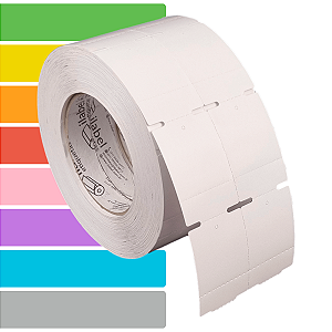 Etiqueta tag roupa 40x60mm 4x6cm (2 col) 1 picote Couche cartão 150g Zebra ZT230 S4M Rolo 90m Tubete 3 pol