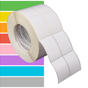 Etiqueta tag roupa adesiva 40x60mm 4x6cm (2 col) 2 cortes Térmica (impressão sem ribbon) Rolo 90m Tubete 3 pol