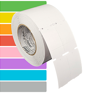Etiqueta tag roupa adesiva 40x70mm 4x7cm (2 col) 1 picote Couche cartão Zebra ZT230 S4M Rolo 90m Tubete 3 pol