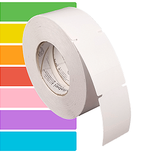 Etiqueta tag roupa adesiva 50x75mm 5x7,5cm (1 col) 1 picote Couche cartão Zebra ZT230 S4M Rolo 90m Tubete 3 pol