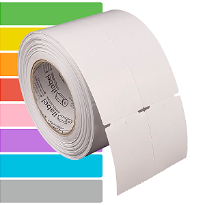 Etiqueta tag roupa adesiva 50x75mm 5x7,5cm (2 col) sem picote Térmica cartão (impressão s/ ribbon) 90m 3 pol