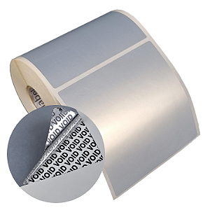 Etiqueta adesiva 100x100mm 10x10cm VOID prata fosco p/ Zebra Argox Elgin - Rolo c/ 291 (30m)