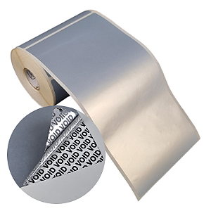 Etiqueta adesiva 100x200mm 10x20cm VOID prata fosco p/ Zebra Argox Elgin - Rolo c/ 147 (30m)