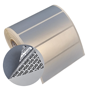 Etiqueta adesiva 100x30mm 10x3cm VOID prata fosco p/ Zebra Argox Elgin - Rolo c/ 909 (30m)