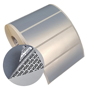 Etiqueta adesiva 100x35mm 10x3,5cm VOID prata fosco p/ Zebra Argox Elgin - Rolo c/ 789 (30m)