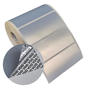Etiqueta adesiva 100x40mm 10x4cm VOID prata fosco p/ Zebra Argox Elgin - Rolo c/ 698 (30m)