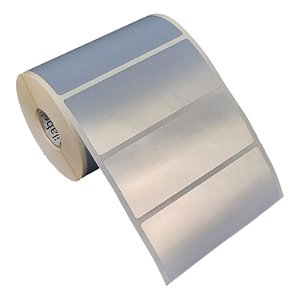 Etiqueta adesiva 100x40mm 10x4cm VOID prata fosco p/ Zebra Argox Elgin - Rolo c/ 698 (30m)