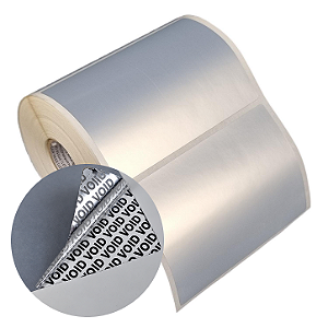 Etiqueta adesiva 100x70mm 10x7cm VOID prata fosco p/ Zebra Argox Elgin - Rolo c/ 411 (30m)