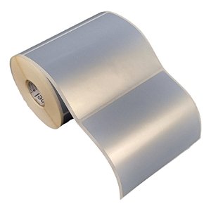 Etiqueta adesiva 102x85mm 10,2x8,5cm VOID prata fosco p/ Zebra Argox Elgin - Rolo c/ 341 (30m)