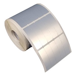 Etiqueta adesiva 15x50mm 1,5x5cm (5 colunas) VOID prata fosco p/ Zebra Argox Elgin - Rolo c/ 2830 (30m)