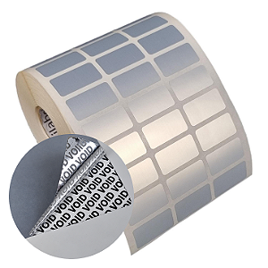 Etiqueta adesiva 30x15mm 3x1,5cm (3 colunas) VOID prata fosco p/ Zebra Argox Elgin - Rolo c/ 4998 (30m)