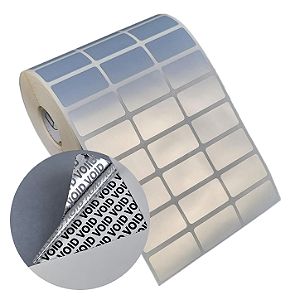 Etiqueta adesiva 33x17mm 3,3x1,7cm (3 colunas) VOID prata fosco p/ Zebra Argox Elgin - Rolo c/ 4500 (30m)