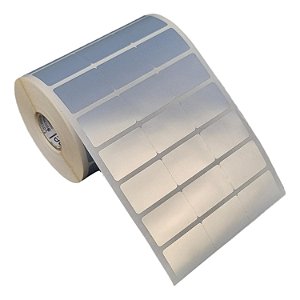 Etiqueta adesiva 33x21mm 3,3x2,1cm (3 colunas s/ espaçamento) VOID prata fosco Zebra Argox Elgin Rolo c/ 3750 (30m)