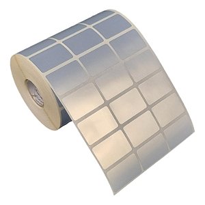 Etiqueta adesiva 33x22mm 3,3x2,2cm (3 colunas) VOID prata fosco p/ Zebra Argox Elgin - Rolo c/ 3600 (30m)