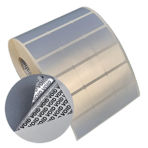 Etiqueta adesiva 34x23mm 3,4x2,3cm (3 colunas) VOID prata fosco p/ Zebra Argox Elgin - Rolo c/ 3462 (30m)