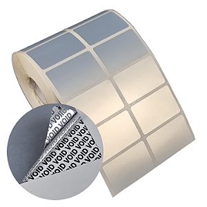 Etiqueta adesiva 40x25mm 4x2,5cm (2 colunas) VOID prata fosco p/ Zebra Argox Elgin - Rolo c/ 2142 (30m)