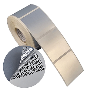 Etiqueta adesiva 40x40mm 4x4cm (1 coluna) VOID prata fosco p/ Zebra Argox Elgin - Rolo c/ 698 (30m)