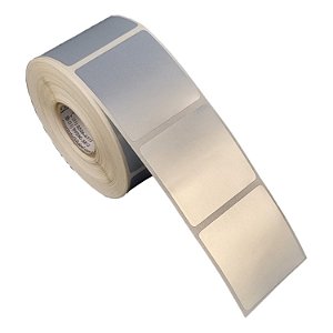 Etiqueta adesiva 40x40mm 4x4cm (1 coluna) VOID prata fosco p/ Zebra Argox Elgin - Rolo c/ 698 (30m)