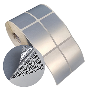 Etiqueta adesiva 40x60mm 4x6cm (2 colunas) VOID prata fosco p/ Zebra Argox Elgin - Rolo c/ 952 (30m)