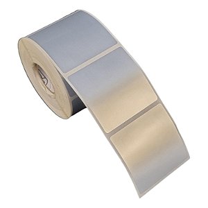 Etiqueta adesiva 50x50mm 5x5cm (1 coluna) VOID prata fosco p/ Zebra Argox Elgin - Rolo c/ 566 (30m)