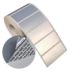 Etiqueta adesiva 60x25mm 6x2,5cm VOID prata fosco p/ Zebra Argox Elgin - Rolo c/ 1071 (30m)
