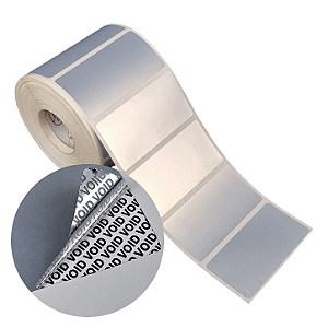 Etiqueta adesiva 60x30mm 6x3cm VOID prata fosco p/ Zebra Argox Elgin - Rolo c/ 909 (30m)