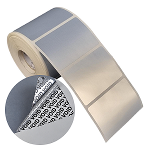 Etiqueta adesiva 60x40mm 6x4cm VOID prata fosco p/ Zebra Argox Elgin - Rolo c/ 698 (30m)